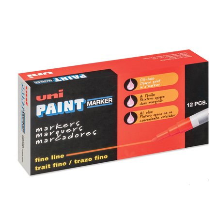 Uni-Paint Permanent Marker, Fine Bullet Tip, Red 63702